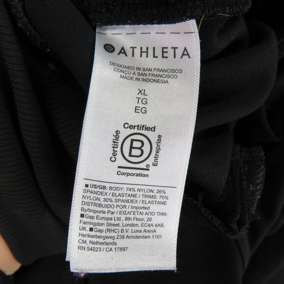 Athleta Jogger Pants Womens XL Black Zip Pockets Ribbed Waist High Rise Cuffed - Picture 5 of 11